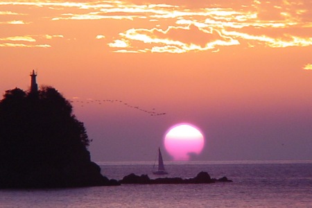 久礼湾の日の出風景写真